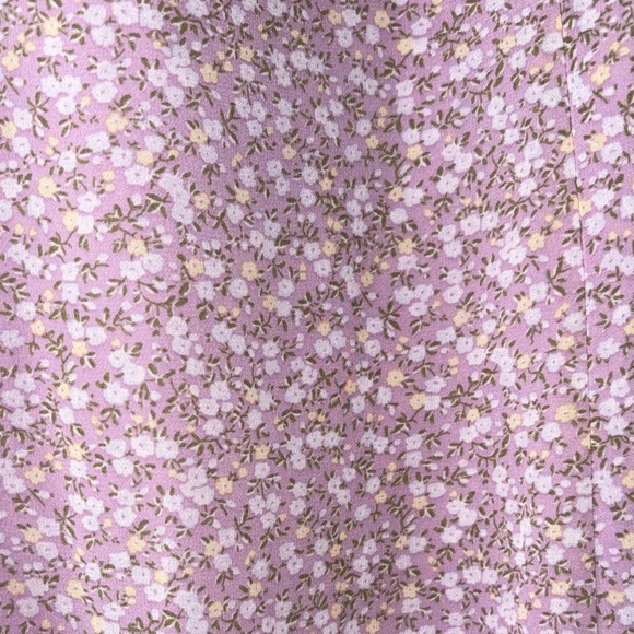 Long sleeve skater dress in purple with white and yellow floral design - Picture 7 of 7